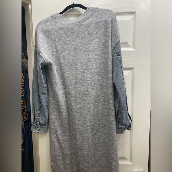 Grey sweater and denim size M oversized sweater dress - Picture 2 of 3